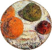 Paul Gauguin Tambourin decore des fruits France oil painting artist